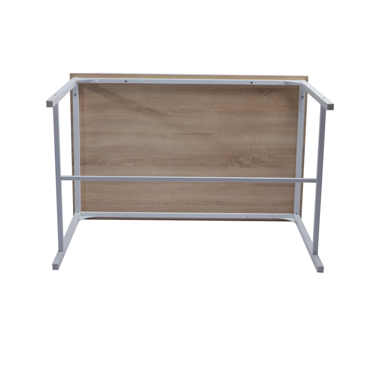 FurnitureR Essgruppe für 4 Personen, 3-teiliges Esszimmer-Set mit Metallgestell und MDF-Platte, 110 cm (43,3 Zoll) Küchen-Essgruppe für Küche und Esszimmer, Eiche