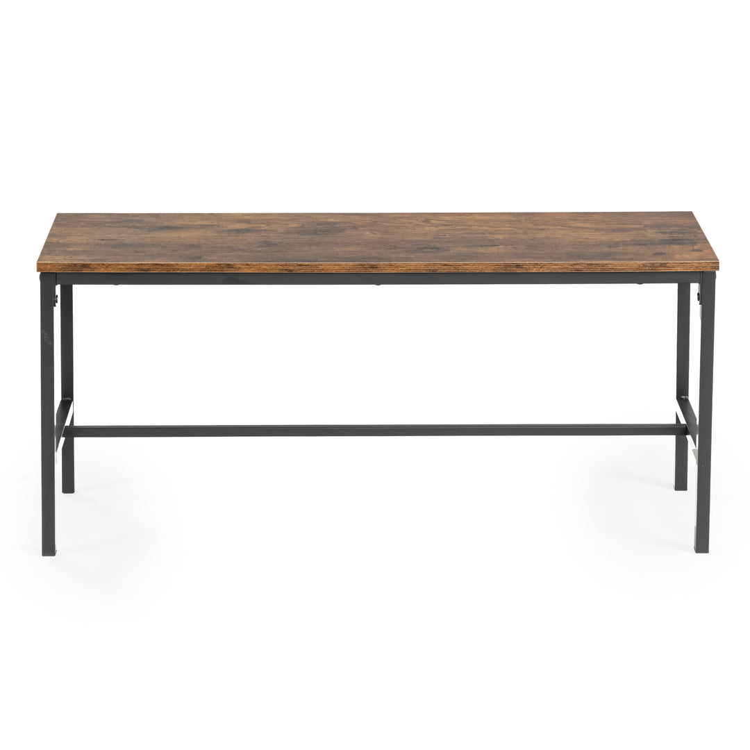 Ensemble de salle à manger 3 pièces FurnitureR avec 2 bancs, gain de place pour la cuisine et la salle à manger, idéal pour la maison ou le restaurant, structure en métal et plateau en MDF, marron