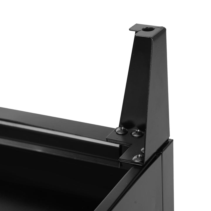 Möbel R France Matapouri Black lt Meuble Télé casier rangment métallique Enfilade Commande, Armoire de Bureau, 2 Sofas 3 Portes, Abmessungen 120 40 58 cm, Noir Mate, Standard