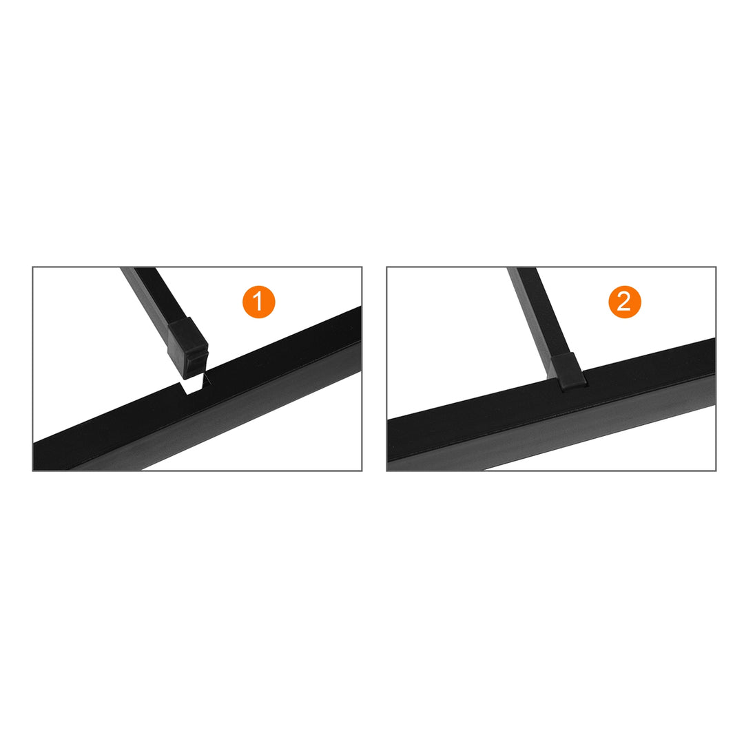 FurnitureR Lit une place noir 1 pièce, design sobre moderne, structure 100% métal solide, idéal chambre enfant et adulte, gain de place, entretien facile, style épuré contemporain