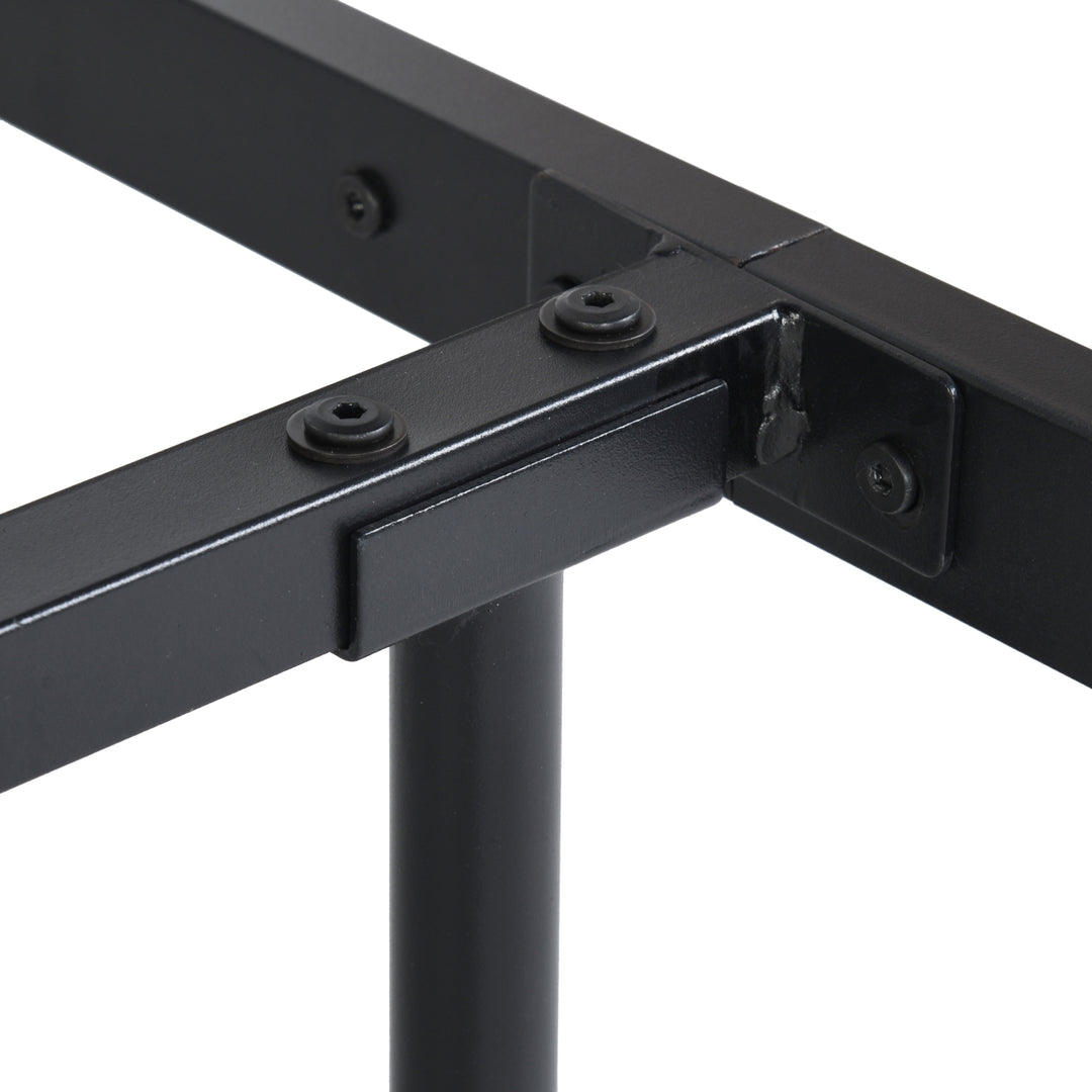 FurnitureR Lit une place noir 1 pièce, design sobre moderne, structure 100% métal solide, idéal chambre enfant et adulte, gain de place, entretien facile, style épuré contemporain