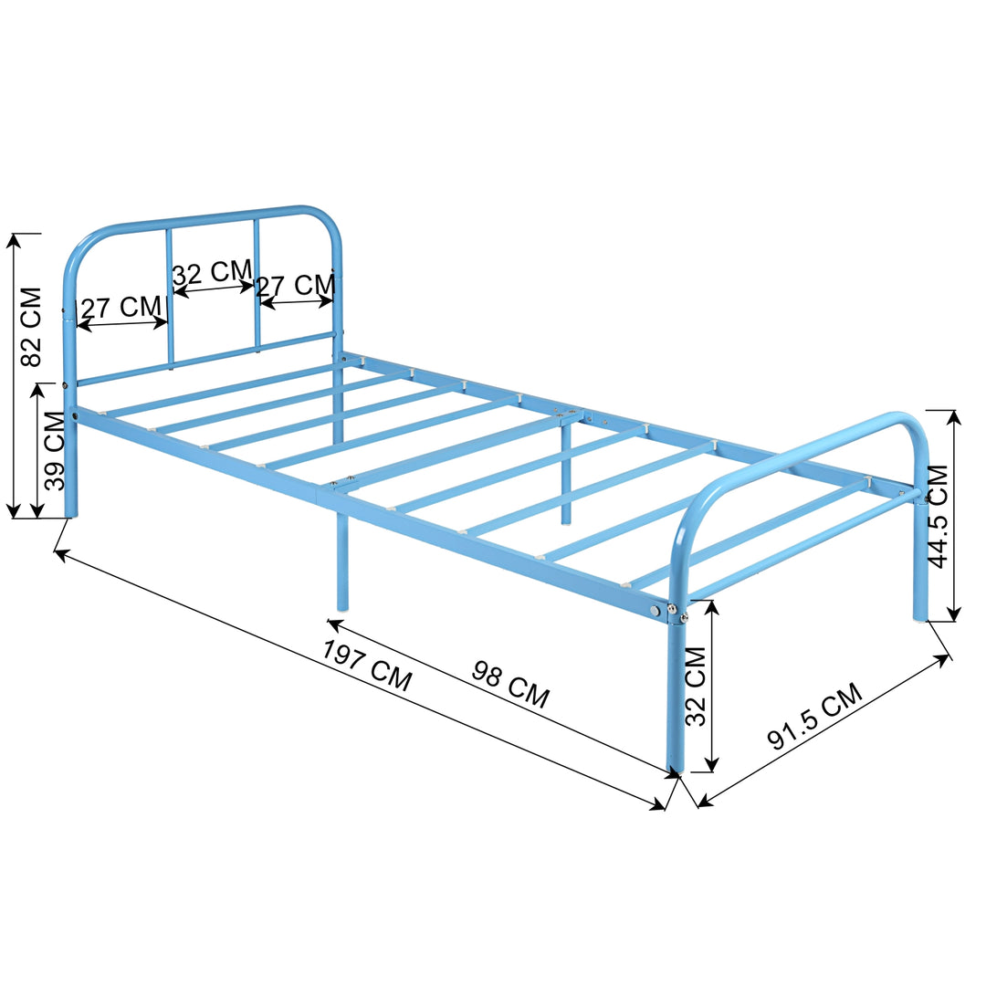Möbel R Cadre de Lit Simple en Métal, mit Tête et Pied de lit, Base en Fer Solid pour Enfants ou Adolescents, Maison, Dortoir D'étudiants, Chambre d'enfants, Rose