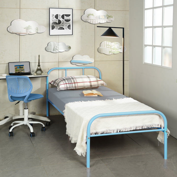 Möbel R Cadre de Lit Simple en Métal, mit Tête et Pied de lit, Base en Fer Solid pour Enfants ou Adolescents, Maison, Dortoir D'étudiants, Chambre d'enfants, Rose