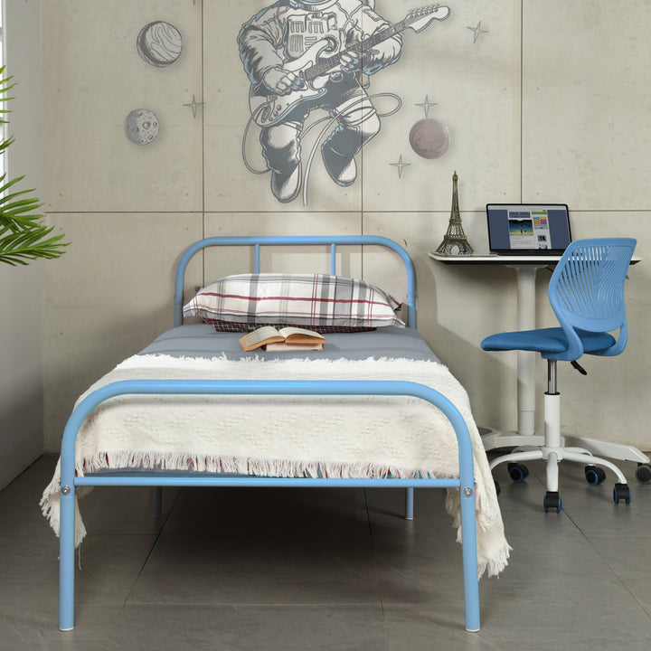 Möbel R Cadre de Lit Simple en Métal, mit Tête et Pied de lit, Base en Fer Solid pour Enfants ou Adolescents, Maison, Dortoir D'étudiants, Chambre d'enfants, Rose