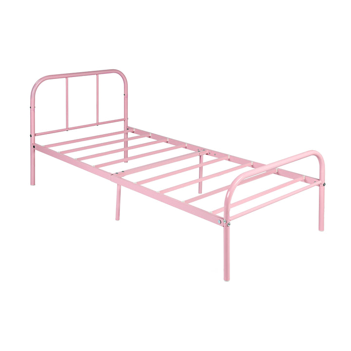 Möbel R Cadre de Lit Simple en Métal, mit Tête et Pied de lit, Base en Fer Solid pour Enfants ou Adolescents, Maison, Dortoir D'étudiants, Chambre d'enfants, Rose