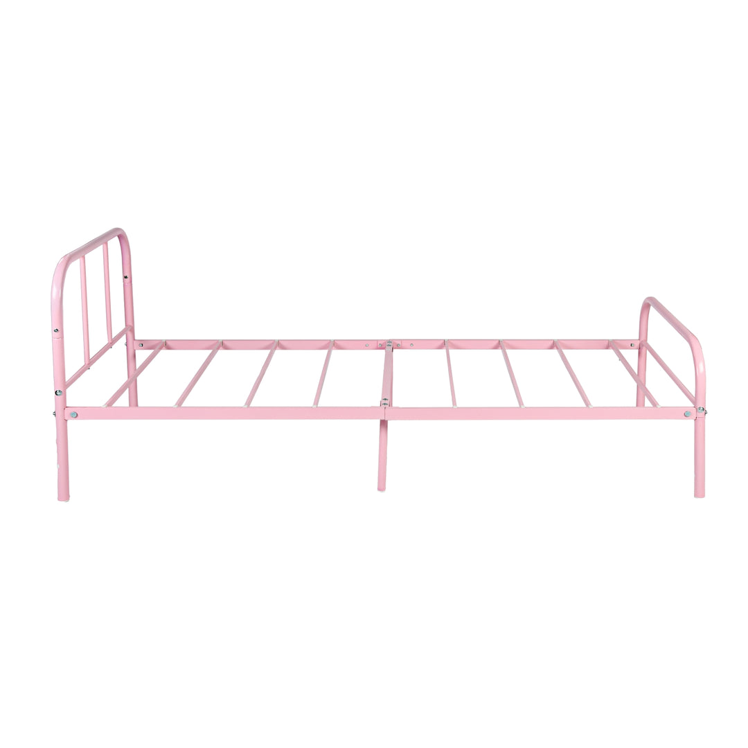 Möbel R Cadre de Lit Simple en Métal, mit Tête et Pied de lit, Base en Fer Solid pour Enfants ou Adolescents, Maison, Dortoir D'étudiants, Chambre d'enfants, Rose