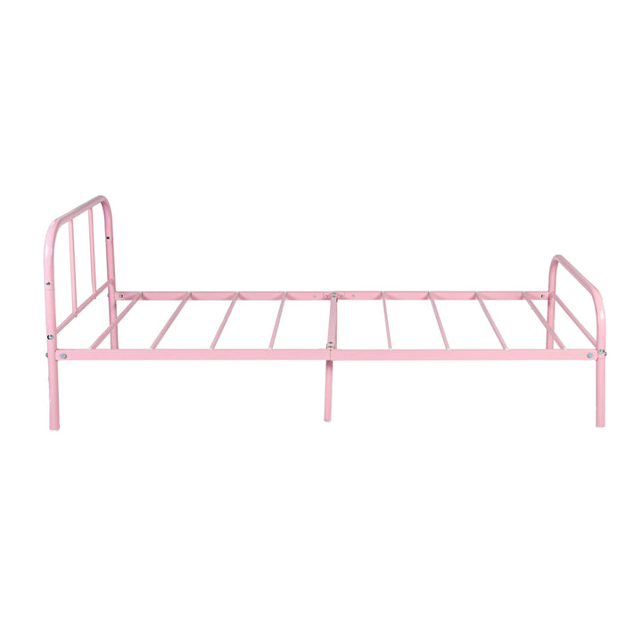 Möbel R Cadre de Lit Simple en Métal, mit Tête et Pied de lit, Base en Fer Solid pour Enfants ou Adolescents, Maison, Dortoir D'étudiants, Chambre d'enfants, Rose