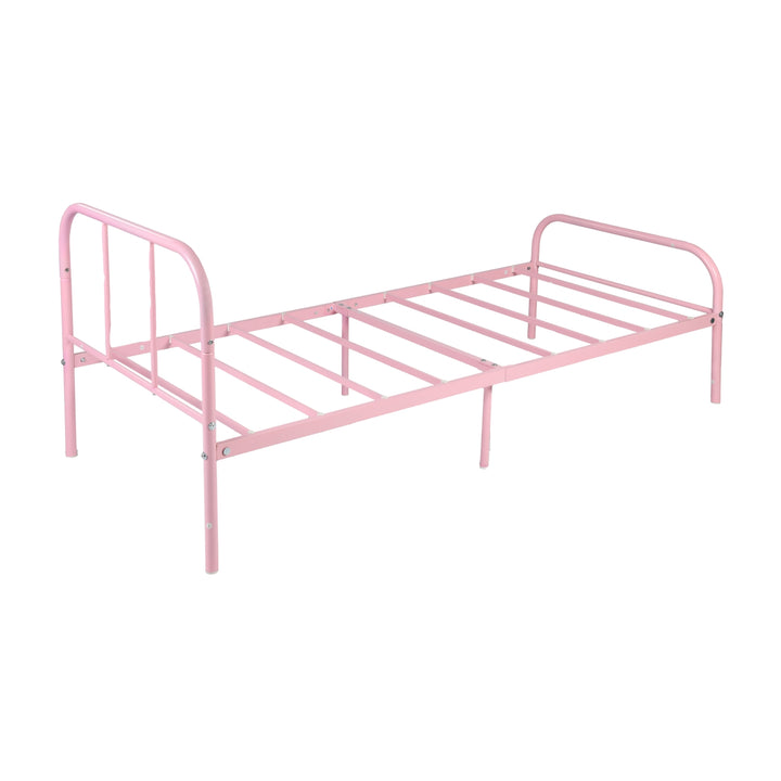Möbel R Cadre de Lit Simple en Métal, mit Tête et Pied de lit, Base en Fer Solid pour Enfants ou Adolescents, Maison, Dortoir D'étudiants, Chambre d'enfants, Rose