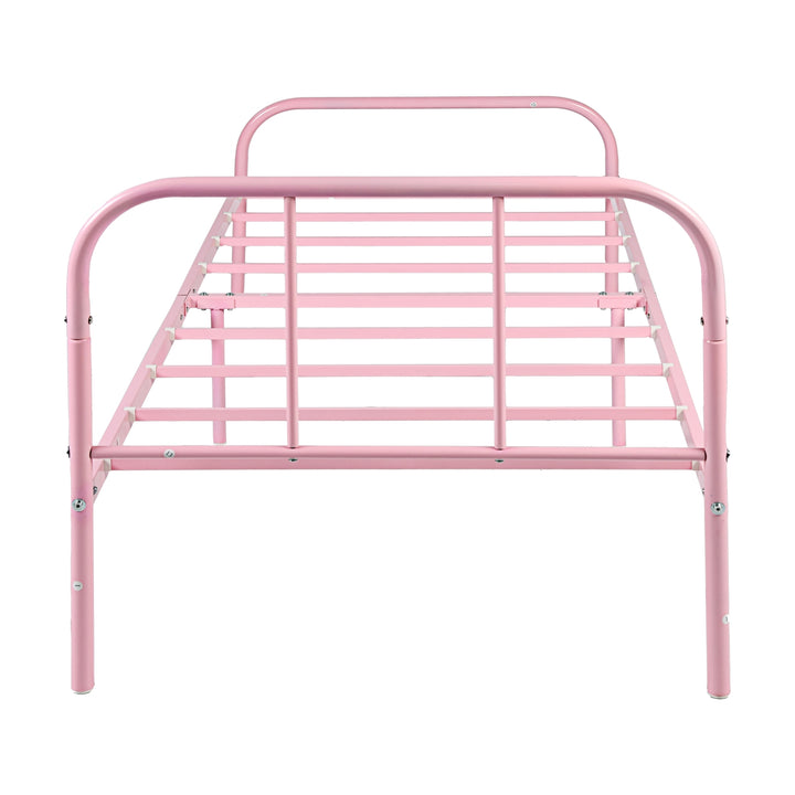 Möbel R Cadre de Lit Simple en Métal, mit Tête et Pied de lit, Base en Fer Solid pour Enfants ou Adolescents, Maison, Dortoir D'étudiants, Chambre d'enfants, Rose
