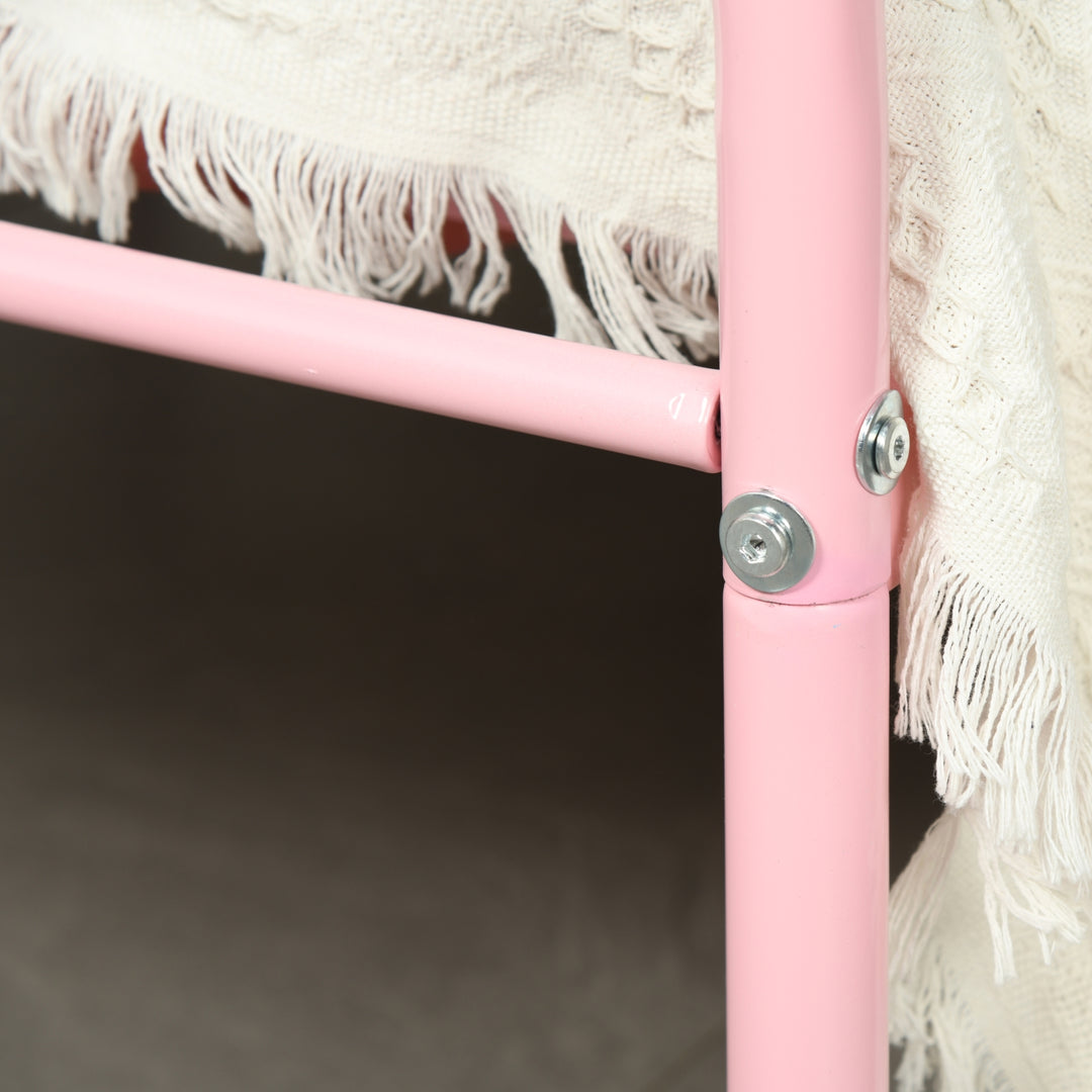 Möbel R Cadre de Lit Simple en Métal, mit Tête et Pied de lit, Base en Fer Solid pour Enfants ou Adolescents, Maison, Dortoir D'étudiants, Chambre d'enfants, Rose