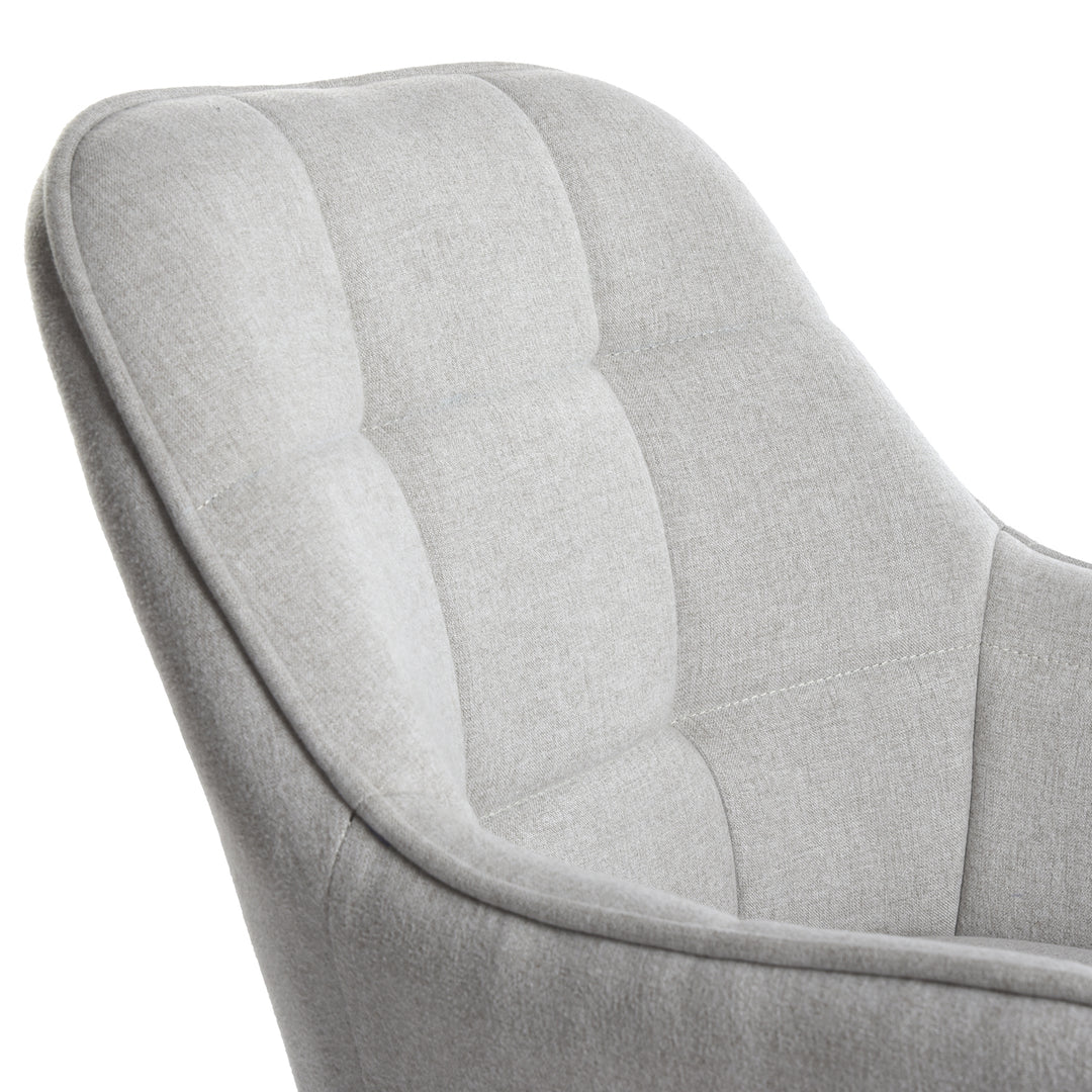 Akzent-Sessel, Stoffbezug, moderner Freizeit-Schminkstuhl mit gepolsterter Rückenlehne und Sitzkissen, drehbarer Sessel, Grau