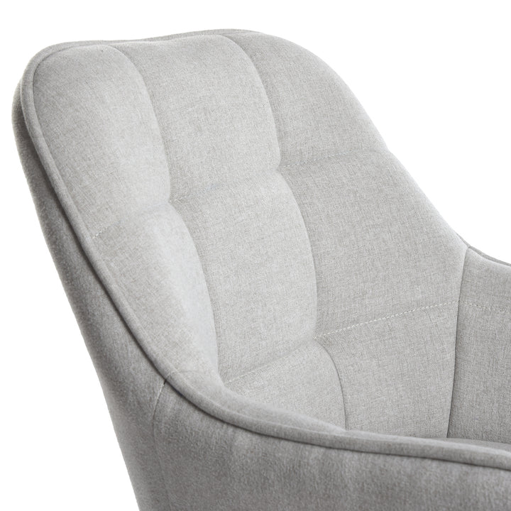 Akzent-Sessel, Stoffbezug, moderner Freizeit-Schminkstuhl mit gepolsterter Rückenlehne und Sitzkissen, drehbarer Sessel, Grau