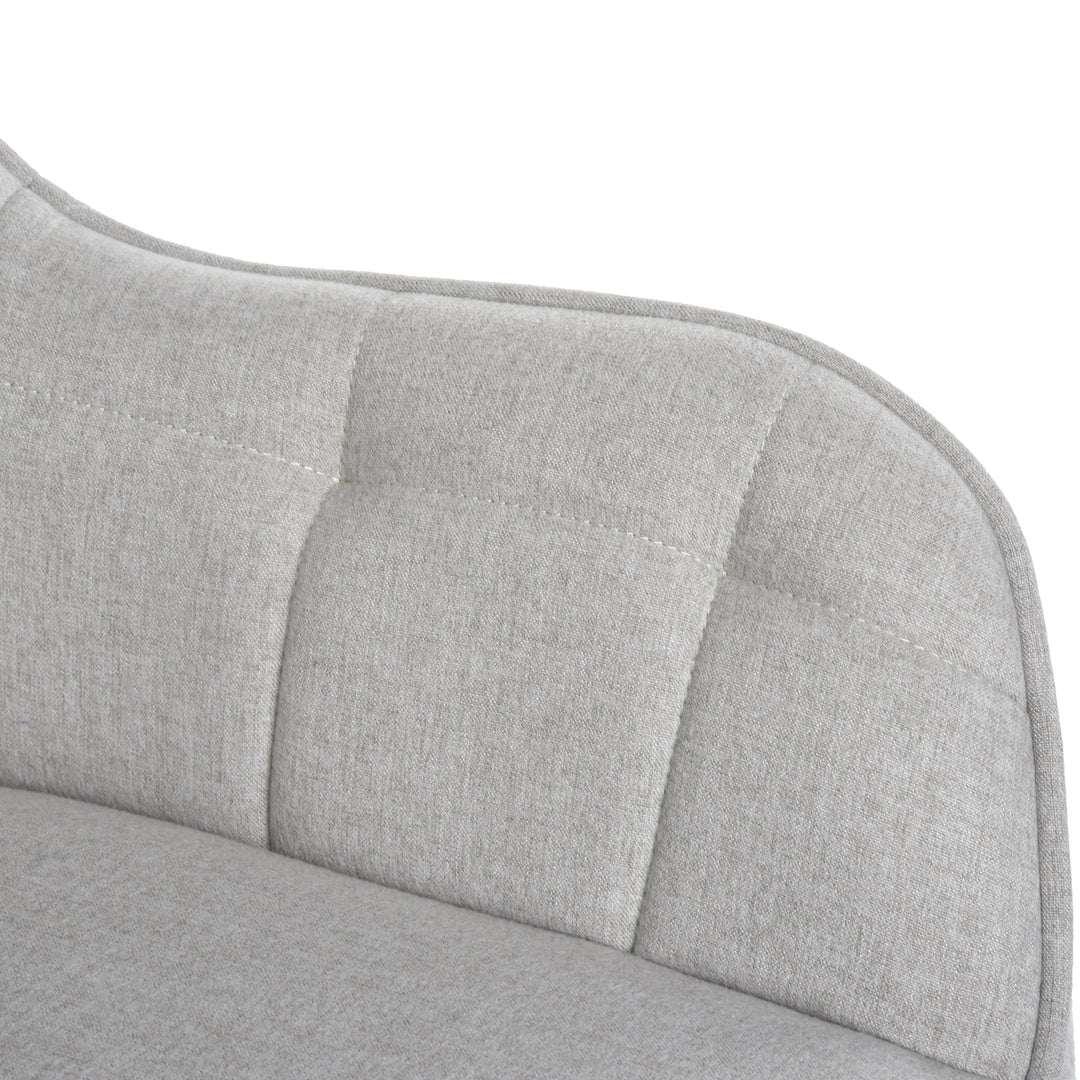 Akzent-Sessel, Stoffbezug, moderner Freizeit-Schminkstuhl mit gepolsterter Rückenlehne und Sitzkissen, drehbarer Sessel, Grau