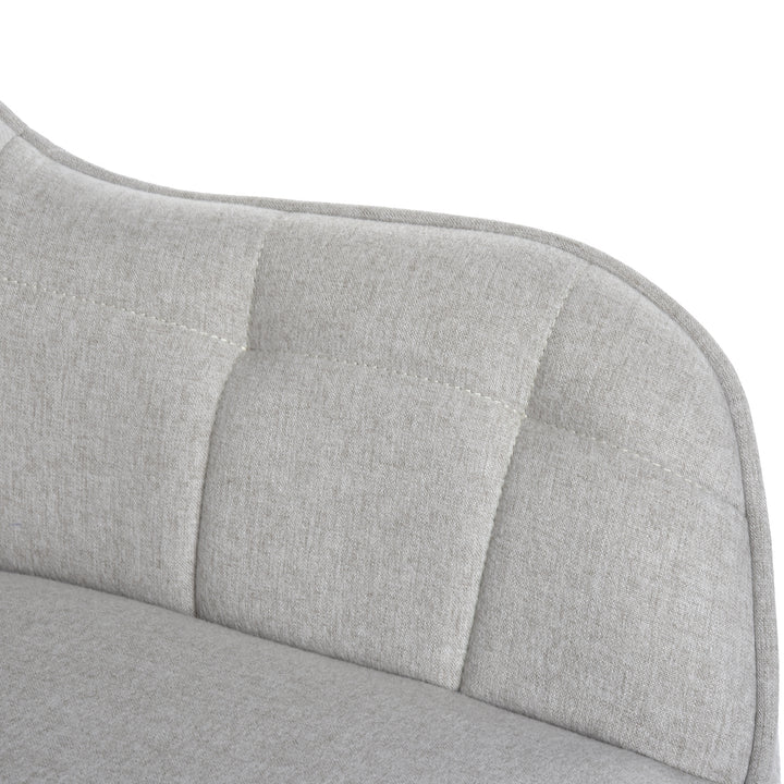 Akzent-Sessel, Stoffbezug, moderner Freizeit-Schminkstuhl mit gepolsterter Rückenlehne und Sitzkissen, drehbarer Sessel, Grau