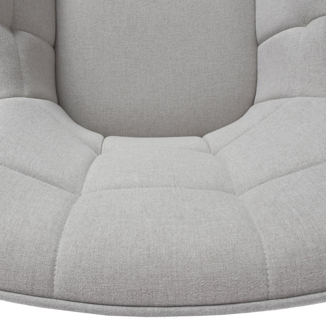 Akzent-Sessel, Stoffbezug, moderner Freizeit-Schminkstuhl mit gepolsterter Rückenlehne und Sitzkissen, drehbarer Sessel, Grau