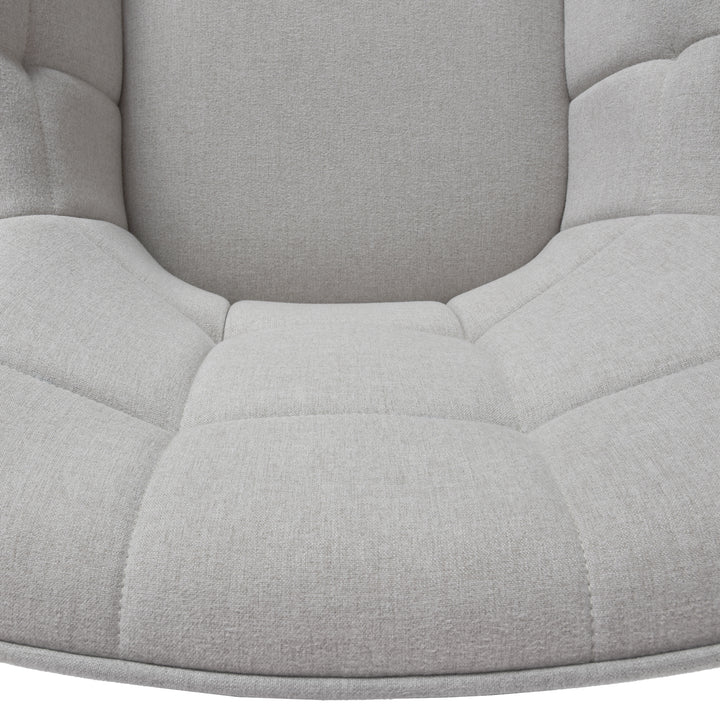 Akzent-Sessel, Stoffbezug, moderner Freizeit-Schminkstuhl mit gepolsterter Rückenlehne und Sitzkissen, drehbarer Sessel, Grau