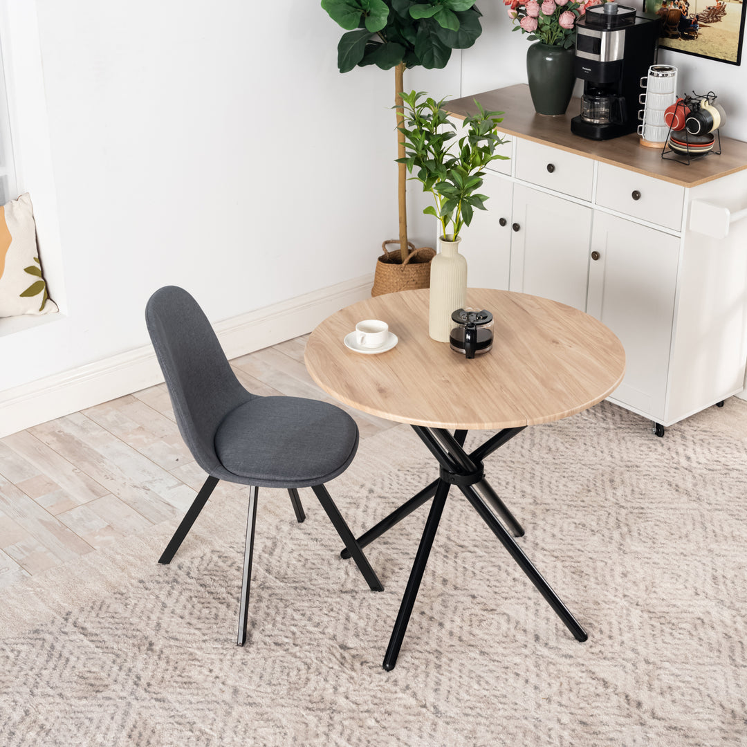 Furniture R Lot de 4 Chaises, Pivotant sur 360° without Accoudoirs and with the Pieds Radiaux en Métal, Élégantes pour la Chambre a Coucher and the Salle a Manger, Cremefarben, Beige, 41 x 46 x 77 cm