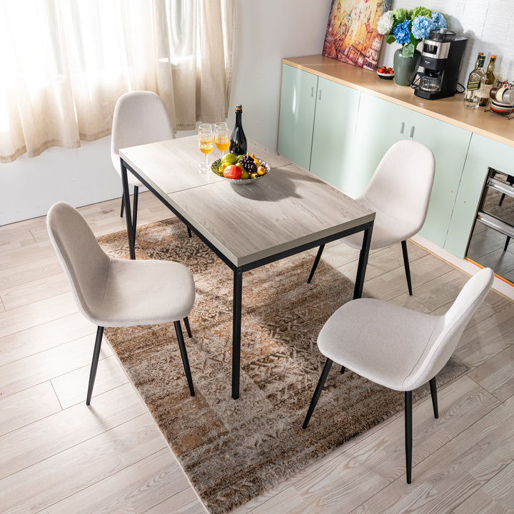 FurnitureR Table à Manger en Boisgrainé Gris, Table à Manger de Cuisine, Salle à Manger Salon Table à Manger rectangulaire, 120x70x75cm, Gris