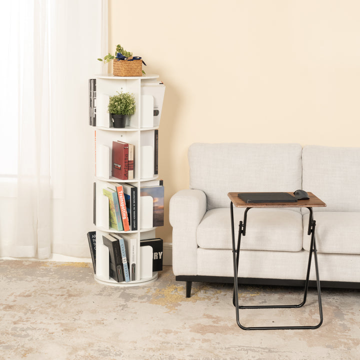 Furniture R Lot de 2 Tables D'Appoint Pliantes, MDF et Métal de Haute Qualité, Convient au Canapé, Table de Chevet, Table À Plantes de Balcon