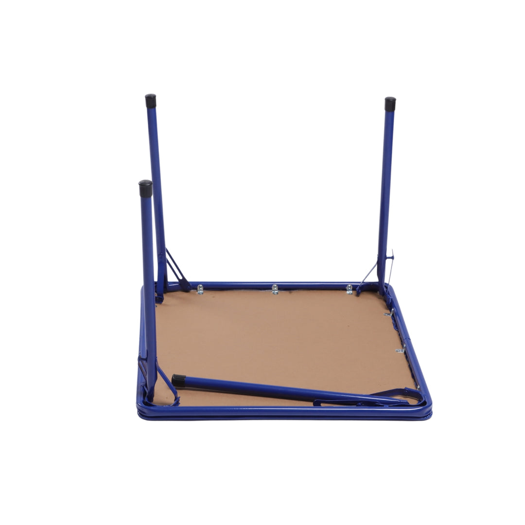 Kindermöbel-Set R, 5-teilig – Tisch und Stühle, farbenfrohe, klappbare Polsterstühle, tragbares Metallgestell, ideal für Schlafzimmer, Kindergarten, Spielzimmer, pflegeleichte Oberfläche, 61 x 61 x 50 cm