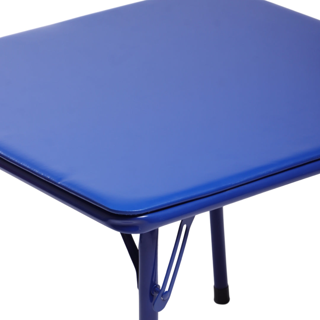 Kindermöbel-Set R, 5-teilig – Tisch und Stühle, farbenfrohe, klappbare Polsterstühle, tragbares Metallgestell, ideal für Schlafzimmer, Kindergarten, Spielzimmer, pflegeleichte Oberfläche, 61 x 61 x 50 cm