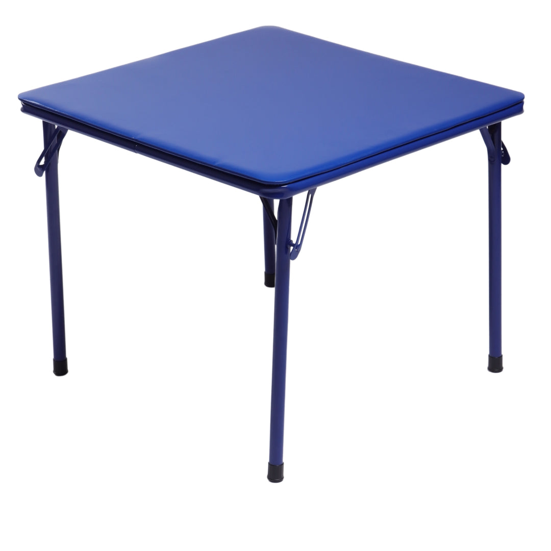 Kindermöbel-Set R, 5-teilig – Tisch und Stühle, farbenfrohe, klappbare Polsterstühle, tragbares Metallgestell, ideal für Schlafzimmer, Kindergarten, Spielzimmer, pflegeleichte Oberfläche, 61 x 61 x 50 cm