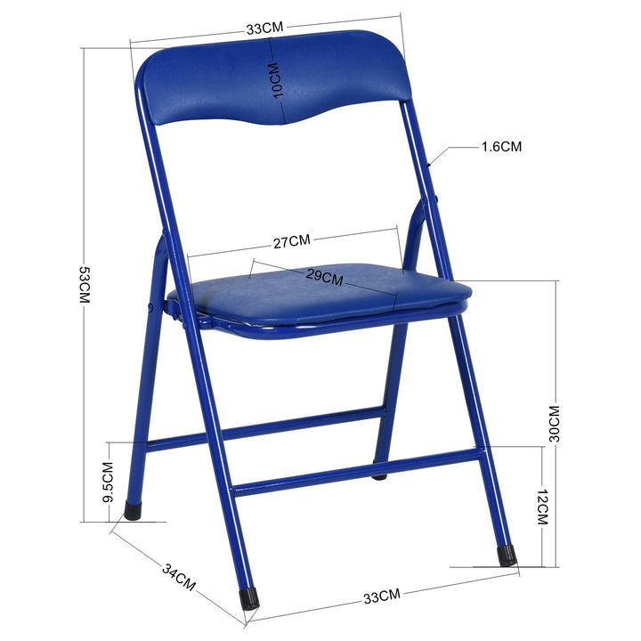 Kindermöbel-Set R, 5-teilig – Tisch und Stühle, farbenfrohe, klappbare Polsterstühle, tragbares Metallgestell, ideal für Schlafzimmer, Kindergarten, Spielzimmer, pflegeleichte Oberfläche, 61 x 61 x 50 cm