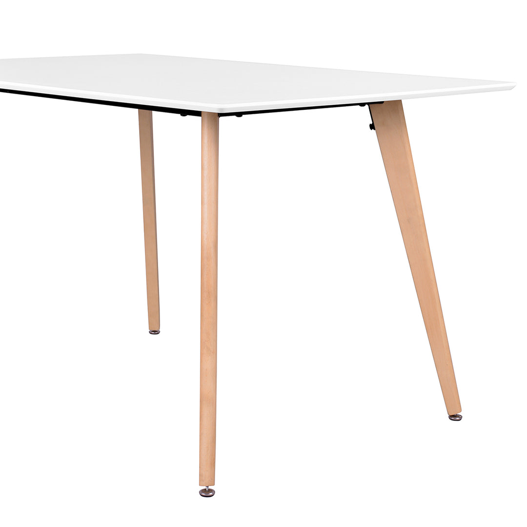 FurnitureR Esstisch, rechteckig, 47,2 Zoll (120 cm), stilvoller Freizeittisch, funktionaler Tisch mit Holzbeinen für Küche, Cafés und kleine Räume