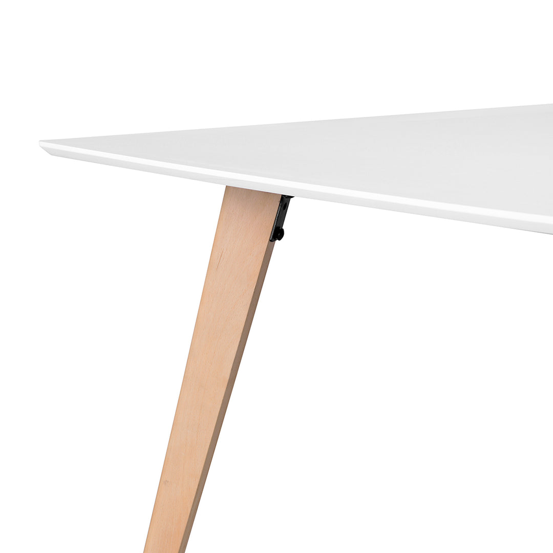 FurnitureR Esstisch, rechteckig, 47,2 Zoll (120 cm), stilvoller Freizeittisch, funktionaler Tisch mit Holzbeinen für Küche, Cafés und kleine Räume