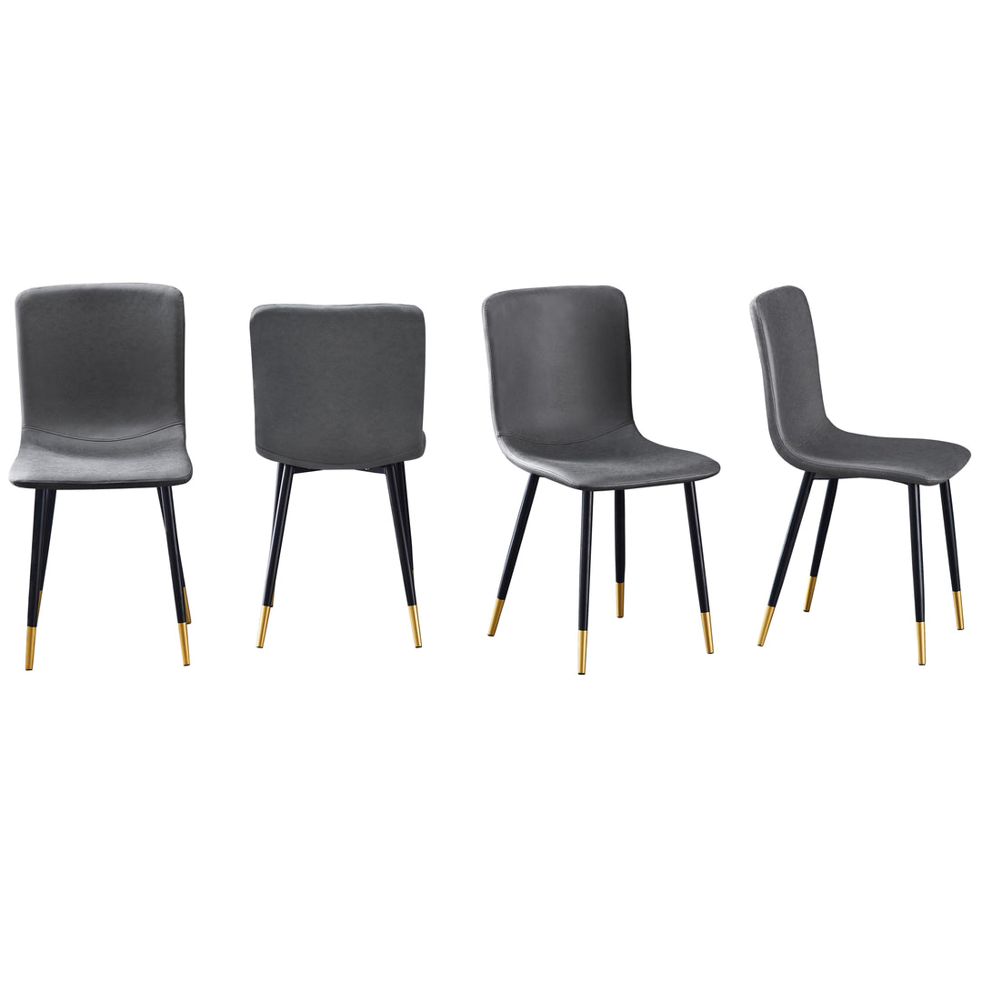 Furniture R Scargill Leathaire Polster-Seitenstühle, Esszimmerstühle aus Kunstleder mit hoher Rückenlehne, einfach zu montieren