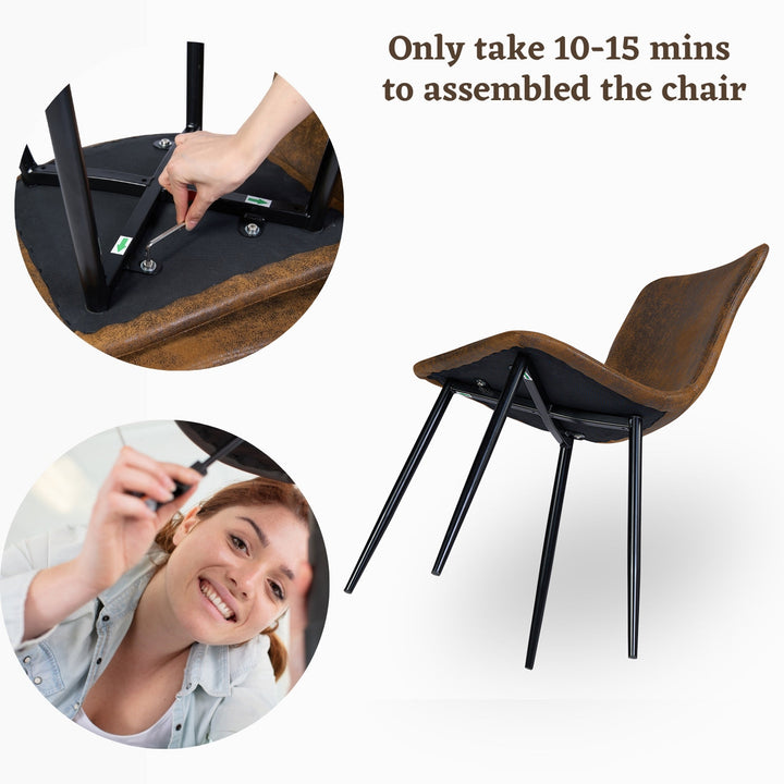 Furniture R Moderne und bequeme Esszimmerstühle mit Wildlederpolsterung