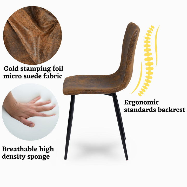 Furniture R Moderne und bequeme Esszimmerstühle mit Wildlederpolsterung