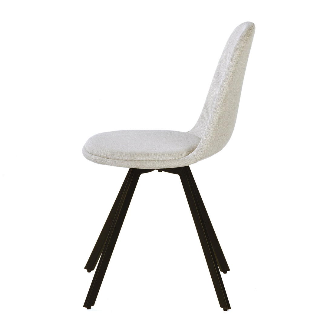 Furniture R Lot de 4 Chaises, Pivotant sur 360° without Accoudoirs and with the Pieds Radiaux en Métal, Élégantes pour la Chambre a Coucher and the Salle a Manger, Cremefarben, Beige, 41 x 46 x 77 cm