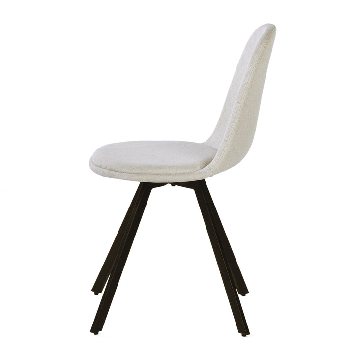 Furniture R Lot de 4 Chaises, Pivotant sur 360° without Accoudoirs and with the Pieds Radiaux en Métal, Élégantes pour la Chambre a Coucher and the Salle a Manger, Cremefarben, Beige, 41 x 46 x 77 cm