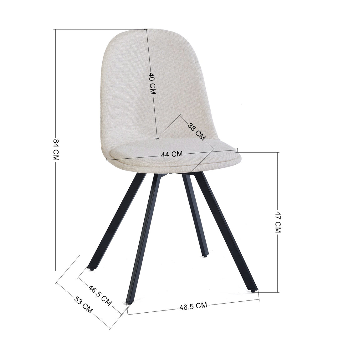 Furniture R Lot de 4 Chaises, Pivotant sur 360° without Accoudoirs and with the Pieds Radiaux en Métal, Élégantes pour la Chambre a Coucher and the Salle a Manger, Cremefarben, Beige, 41 x 46 x 77 cm