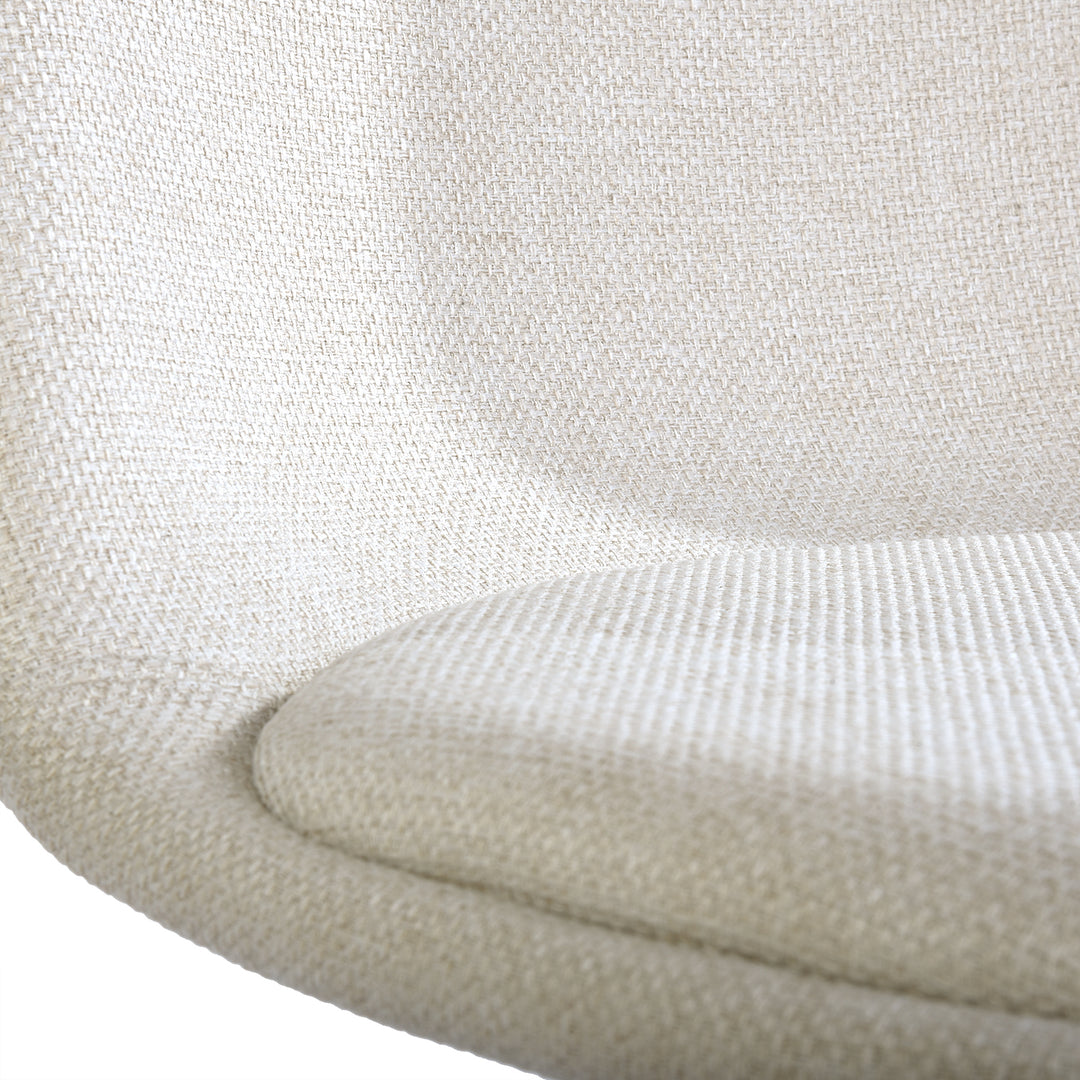 Furniture R Lot de 4 Chaises, Pivotant sur 360° without Accoudoirs and with the Pieds Radiaux en Métal, Élégantes pour la Chambre a Coucher and the Salle a Manger, Cremefarben, Beige, 41 x 46 x 77 cm