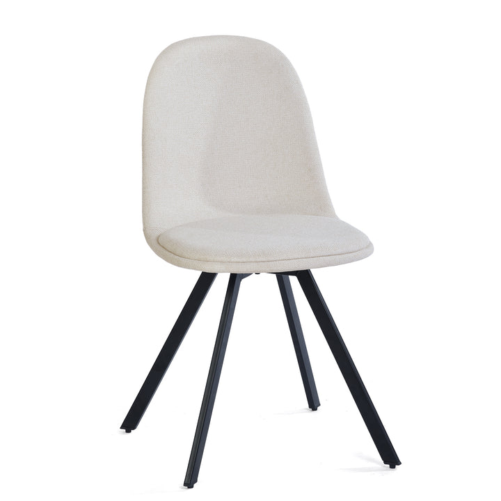 Furniture R Lot de 4 Chaises, Pivotant sur 360° without Accoudoirs and with the Pieds Radiaux en Métal, Élégantes pour la Chambre a Coucher and the Salle a Manger, Cremefarben, Beige, 41 x 46 x 77 cm