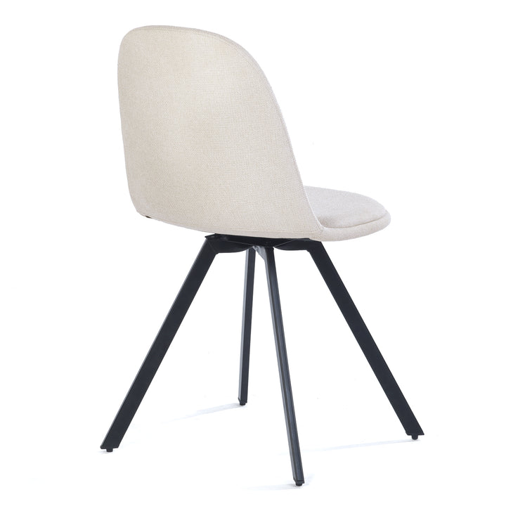 Furniture R Lot de 4 Chaises, Pivotant sur 360° without Accoudoirs and with the Pieds Radiaux en Métal, Élégantes pour la Chambre a Coucher and the Salle a Manger, Cremefarben, Beige, 41 x 46 x 77 cm