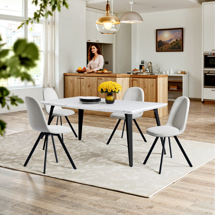 FurnitureR 150 cm Rectangular Living Room and Kitchen Table, Suitable for 6-8 People, Vintage Brown Wood Tray with Bevelled Edge and Flat Iron Legs, 150 x 80 x 74 cm