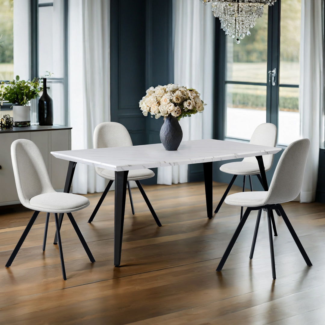 FurnitureR 150 cm Rectangular Living Room and Kitchen Table, Suitable for 6-8 People, Vintage Brown Wood Tray with Bevelled Edge and Flat Iron Legs, 150 x 80 x 74 cm