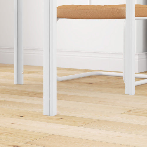 FurnitureR Table à Manger Square pour 4 Personnes, Table de Cuisine en Verre Trempé, Capacité de Charge Jusqu'à 80kg, 75x75cm, Blanc