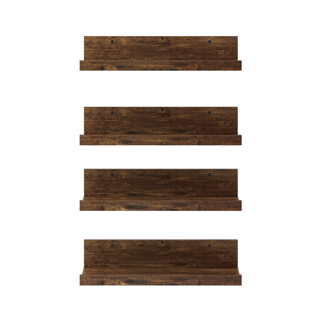 Étagères murales flottantes en bois FurnitureR, 40 cm de large, style rustique, marron, pour salon.