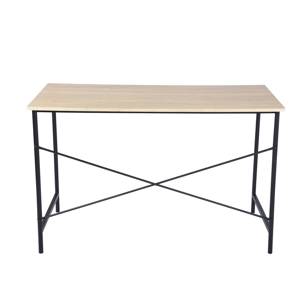 Bureau d'écriture FurnitureR 120 cm (47,2 po) pour bureau à domicile - Bureau d'ordinateur simple avec pieds en métal robustes, table d'étude pour petits espaces, poste de travail pour ordinateur portable, chêne