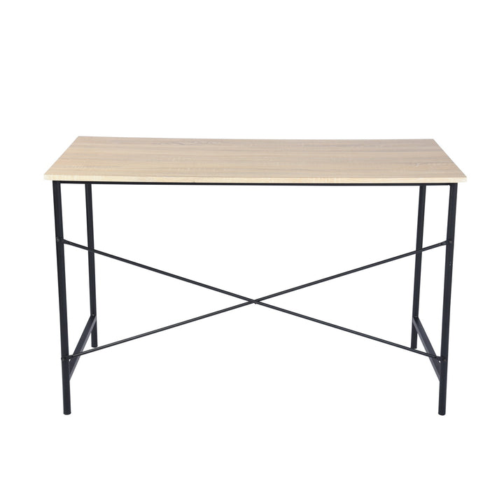 Bureau d'écriture FurnitureR 120 cm (47,2 po) pour bureau à domicile - Bureau d'ordinateur simple avec pieds en métal robustes, table d'étude pour petits espaces, poste de travail pour ordinateur portable, chêne