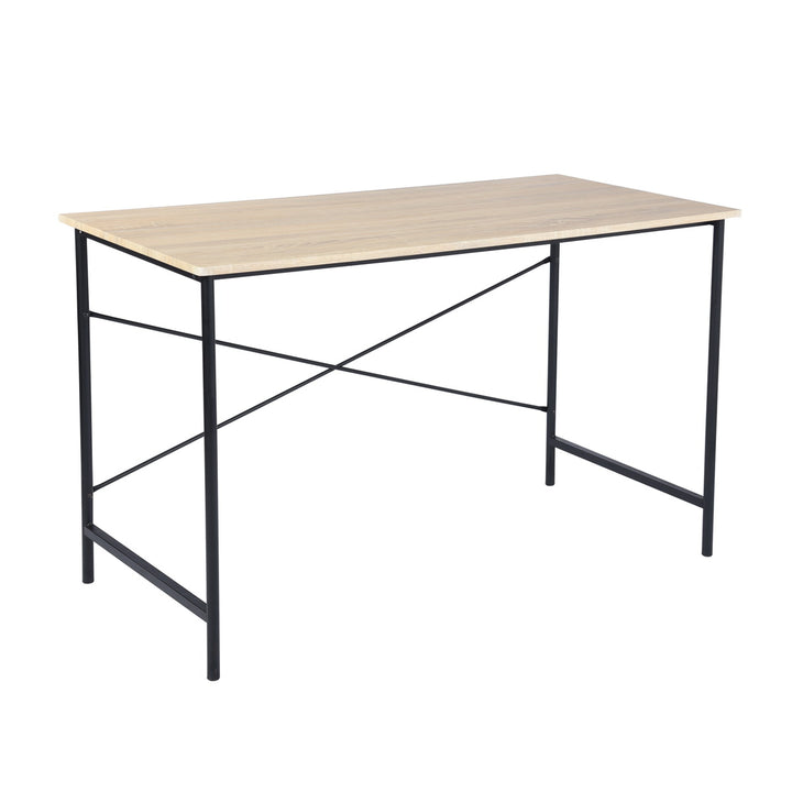 Bureau d'écriture FurnitureR 120 cm (47,2 po) pour bureau à domicile - Bureau d'ordinateur simple avec pieds en métal robustes, table d'étude pour petits espaces, poste de travail pour ordinateur portable, chêne