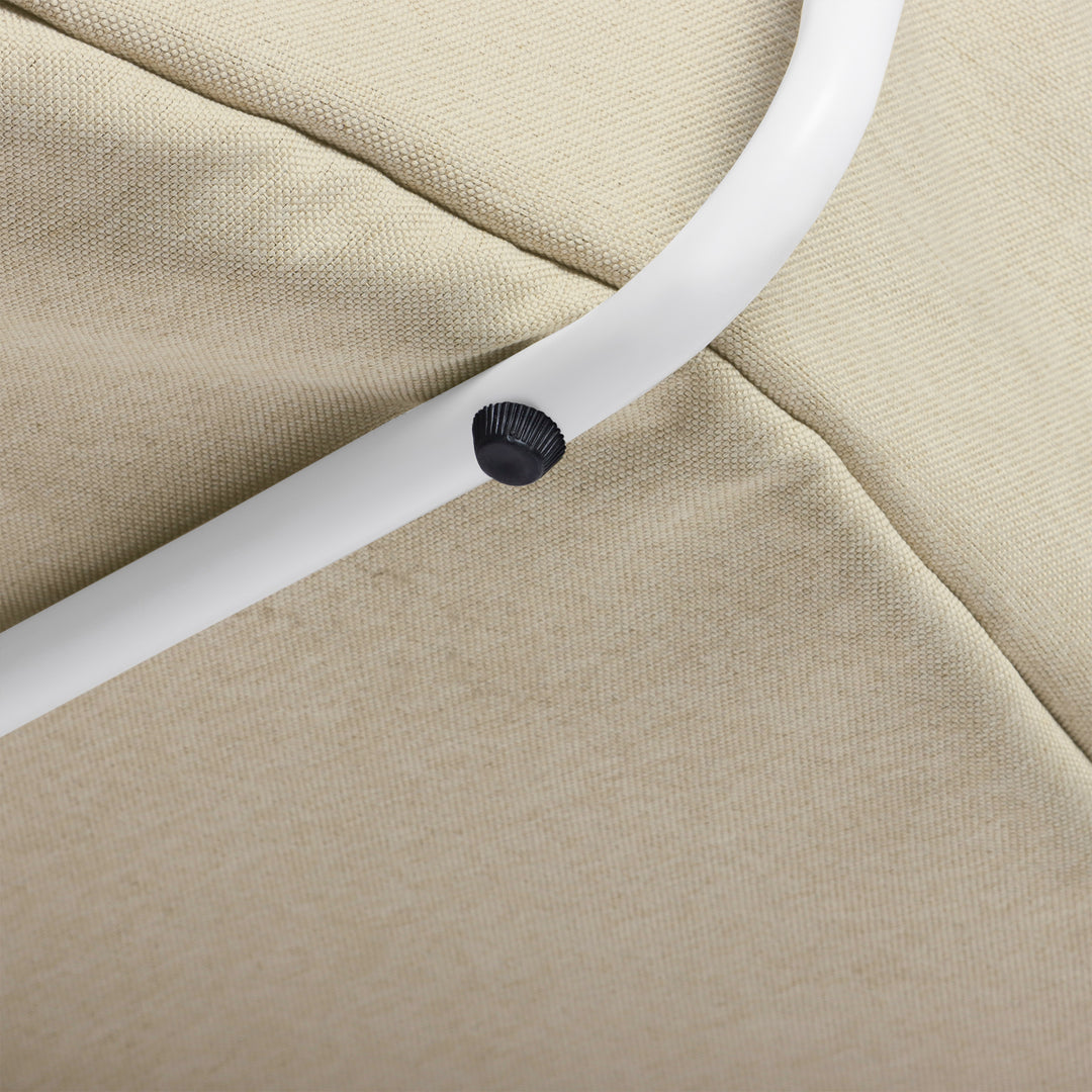 FurnitureR runder Couchtisch mit zwei Ebenen und Stoffkorb, moderner Beistelltisch (75 cm Durchmesser) für Wohnzimmer, Schlafzimmer oder Büro, Weiß/Camel