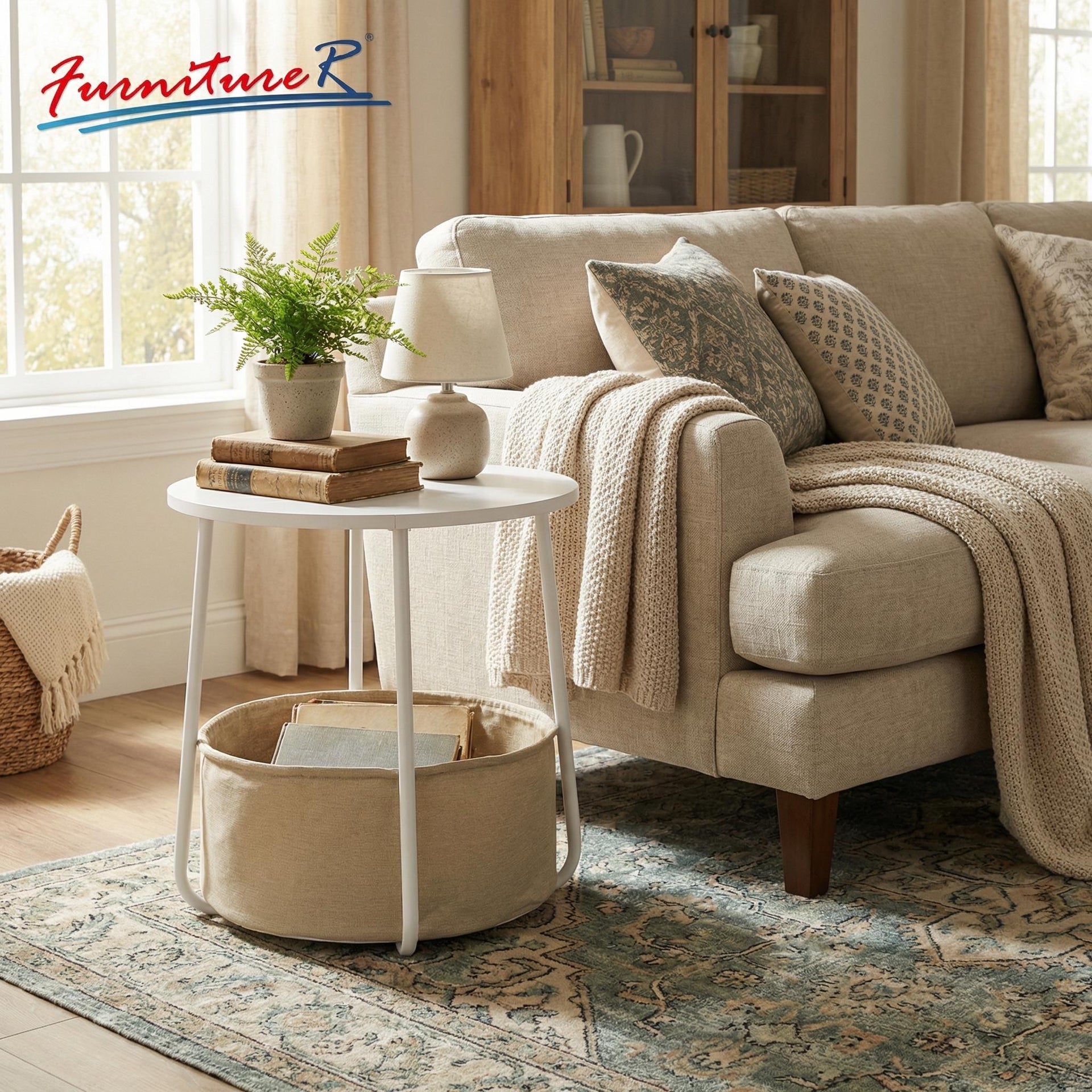 Pereskia FurnitureR Table d'appoint Tilla Blanc | MDF – FurnitureR