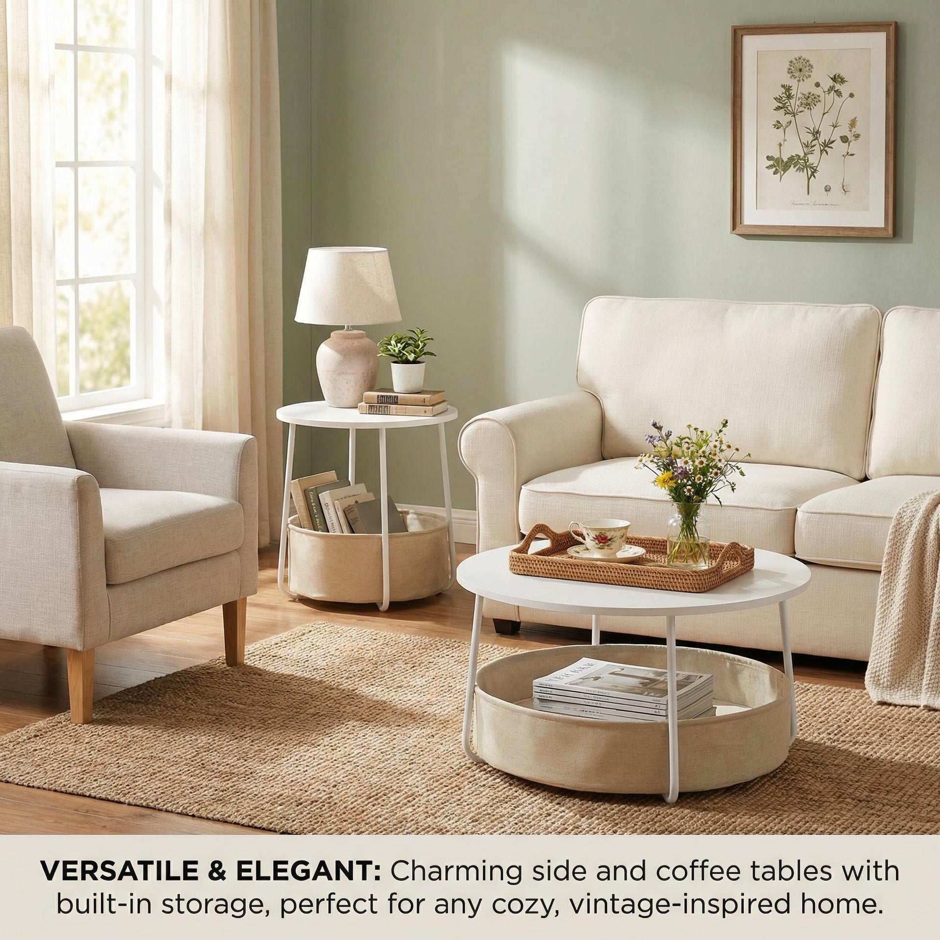 Pereskia FurnitureR Table d'appoint Tilla Blanc | MDF – FurnitureR