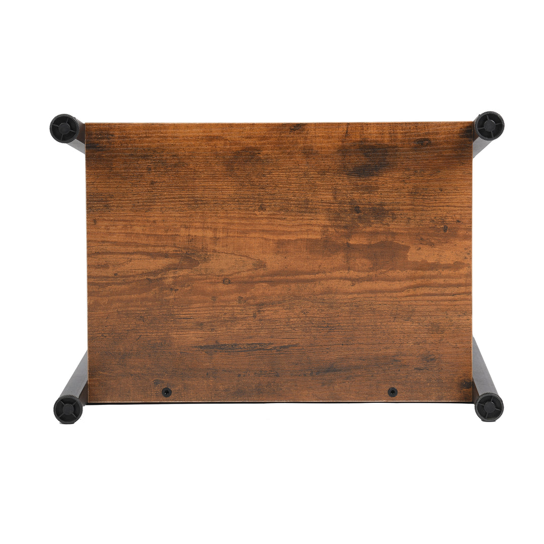 Furniture R Étagère Échelle à 4 Niveaux, Bibliothèque, Rangement avec Tiroirs en Non-Tissé, pour Le Salon, la Chambre, Le Bureau, Etagères de Jardin H 110cm, Style Industriel, Marron Rustique