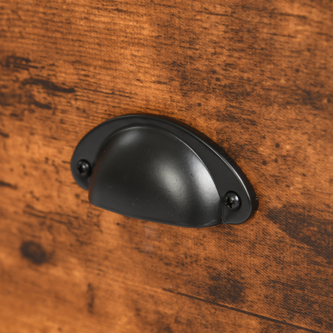 Furniture R Étagère Échelle à 4 Niveaux, Bibliothèque, Rangement avec Tiroirs en Non-Tissé, pour Le Salon, la Chambre, Le Bureau, Etagères de Jardin H 110cm, Style Industriel, Marron Rustique